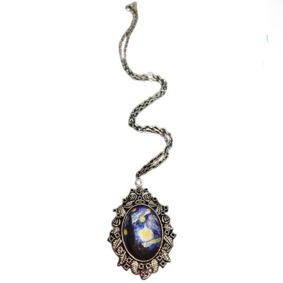 SALE 24 hr. 🥳NWT - A Starry Night , Van Gogh Oval Necklace - Picture 3 of 5
